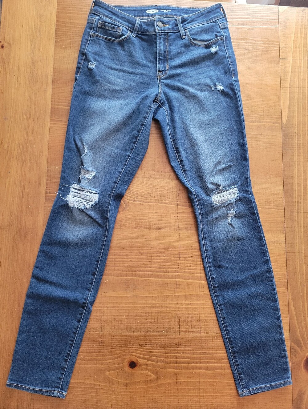 Old Navy Pop Icon Skinny Mid Rise Distressed Jeans Size 6 Inseam 30.5 In